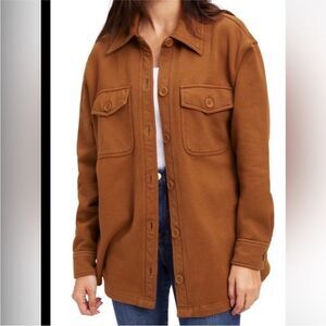 Good American Oversize‎ Fleece Shirt Jacket Size 1/2